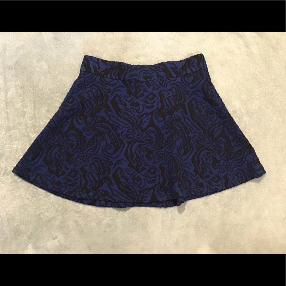 Ambar Skater Skirt in Blue/Black Print